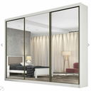 Ver imagem 2 de Guarda Roupa Casal Diamond 3 Portas Espelhadas 8 Gavetas - Branco - Móveis Novo Horizonte