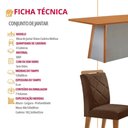 Ver imagem 6 de Mesa de Jantar Diane e 4 Cadeiras Melissa Moderna Mobilia Veludo Marrom/naturalle Laminado