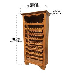 Adega Rústica Bar Vertical Para Vinhos Em Madeira Demolição Libertas Rosas Artesanato Armário Adega - 2