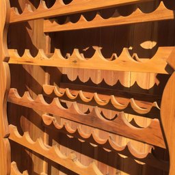 Adega Rústica Bar Vertical Para Vinhos Em Madeira Demolição Libertas Rosas Artesanato Armário Adega - 3