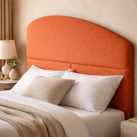Cabeceira de Cama Box Estofada 90 Cm Solteiro Decoração Serena Organico Curva Boucle