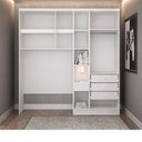 Ver imagem 4 de Guarda Roupa Modulado Solteiro Safira 018 6 Portas de Bater 3 Gavetas MDF Branco
