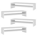 Ver imagem 1 de Kit 04 Suportes Stand Base Tela Monitor Soft Elevado 65cm em Mdf com 01 Prateleira Branco