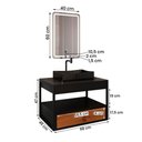 Ver imagem 3 de Gabinete Harley Cuba Torneira Espelho Retangular Led 50cm Preto/nature