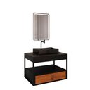Ver imagem 1 de Gabinete Harley Cuba Torneira Espelho Retangular Led 50cm Preto/nature