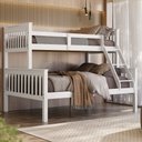 Ver imagem 1 de Beliche com Cama de Casal Solteiro de Madeira Merk Moveis