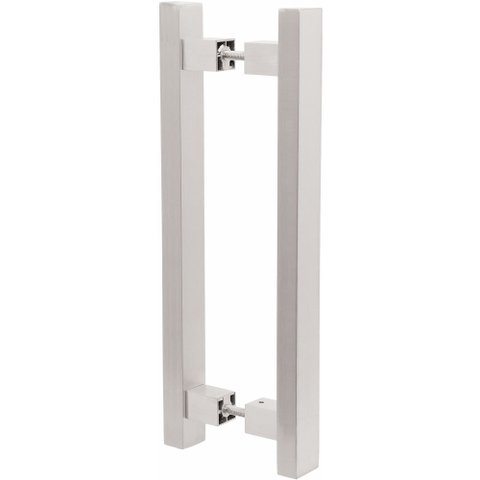 Puxador Alça para Porta de Passagem 3227 Cromo Escovado 400mm Mital 01 Par