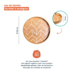BANDEJA EM BAMBU REDONDA 40CM- OIKOS - 2