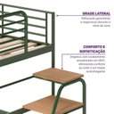 Ver imagem 5 de Cama Alta com Escrivaninha Multifuncional em Aço Carbono Tubular Teko Casatema MadeiraOriginals Verde/Álamo