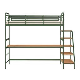 Cama Alta com Escrivaninha Multifuncional em Ferro Aço Carbono Tubular Teko Casatema - 10