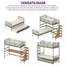 Cama Alta com Escrivaninha Multifuncional em Aço Carbono Tubular Teko Casatema MadeiraOriginals - 9