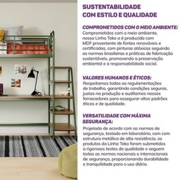 Cama Alta com Escrivaninha Multifuncional em Ferro Aço Carbono Tubular Teko Casatema - 12