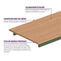 Cama Alta com Escrivaninha Multifuncional em Ferro Aço Carbono Tubular Teko Casatema - 7