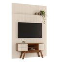 Ver imagem 3 de Conjunto Painel e Rack para TV Lume Nobre Naturale Off White 65 Polegadas MDP Casah