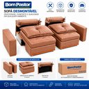 Ver imagem 2 de Sofá 3 Lugares 2,35m Retrátil e Reclinável Pratic Bom Pastor Castor Veludo PU