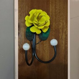 Cabide 2 Ganchos Rosas de Ferro - Suporte Duplo:amarelo - 6