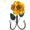 Cabide 2 Ganchos Rosas de Ferro - Suporte Duplo:amarelo - 2