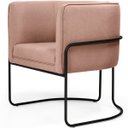 Ver imagem 3 de Poltrona de Sala Betina Base Aço Preto Algodão Ecológico Salmão - CasaePoltrona