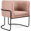 Ver imagem 1 de Poltrona de Sala Betina Base Aço Preto Algodão Ecológico Salmão - CasaePoltrona