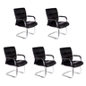 Kit 5 Cadeiras Escritório Fixa Estofada W-50a Preta - 1