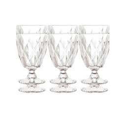 Jogo de Taça de Vidro Diamond 340ml Belakaza:transparente - 6
