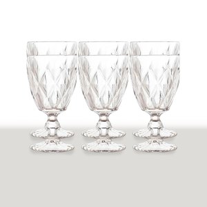 Jogo de Taça de Vidro Diamond 340ml Belakaza:transparente