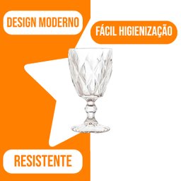 Jogo de Taça de Vidro Diamond 340ml Belakaza:transparente - 4
