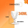 Jogo de Taça de Vidro Diamond 340ml Belakaza:transparente - 2