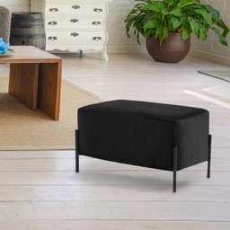 Puff Decorativo Status Base Preto Fosco Suede Preto - 3