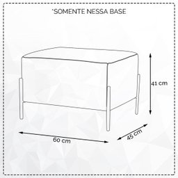 Puff Decorativo Status Base Preto Fosco Suede Preto - 4