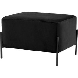 Puff Decorativo Status Base Preto Fosco Suede Preto - 1