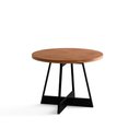 Ver imagem 1 de Mesa para Cozinha Átria 1594 Redonda Aço C/tampo Madeirado Redondo 100cm Nogal/preto/preto -