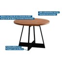 Ver imagem 3 de Mesa para Cozinha Átria 1594 Redonda Aço C/tampo Madeirado Redondo 100cm Nogal/preto/preto -