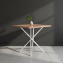 Ver imagem 2 de Mesa Pequena Quadrada 75x75 de Cozinha sem Cadeiras - Branco e Carvalho