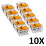Kit 10 Conector Emenda Compacto Fios e Cabos 2 Vias 221 Wago - 2