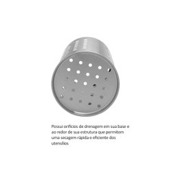Porta Talheres Utensilios Suporte Aço Inox 1un - 3