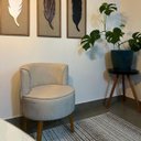 Ver imagem 2 de Jogo 5 Cadeiras Decorativa para Sala de Estar Aconchegante Tecido Veludo Moderna Aconchegante