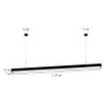 Luminária Pendente LED linear Otan 24w 4000k 1,20mt Preto - 3