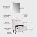 Ver imagem 3 de Gabinete para Banheiro Milano 3 Gavetas 1 Prateleira MDF 60cm Branco com Cuba e Armário On Móveis