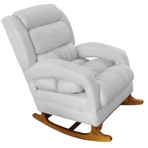 Poltrona Amamentação Liz de Balanço Suede Branco - Dominic Decor