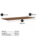 Ver imagem 2 de Tampo para Balcão Gabinete de Cozinha Flat 150cm Mdp Savana - Desk Design