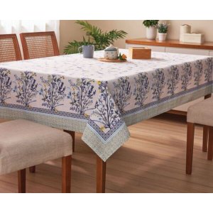 Toalha de Mesa Retangular 8 Lugares Ervas Lepper