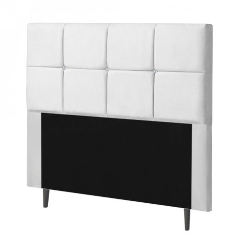 Cabeceira Estofada Poliana 140CM Casal Strass Courino Branco - D A DECOR