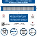 Ver imagem 2 de Rede Multiuso Zaka Volei Beach Futevolei com banda lateral Azul 9,60m x 1m