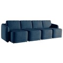 Ver imagem 6 de Sofá Cama Modulado Retrátil e Reclinável Decorativo Varsóvia 316cm Veludo Azul Marinho G33 - Gran Be