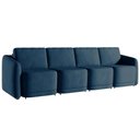Ver imagem 2 de Sofá Cama Modulado Retrátil e Reclinável Decorativo Varsóvia 316cm Veludo Azul Marinho G33 - Gran Be