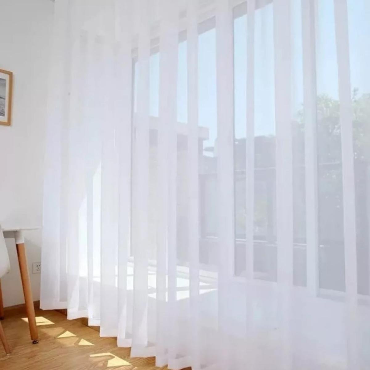 Cortina 6 Metros para Varão Gaze Texturizado Branco 6x2,80 - 7