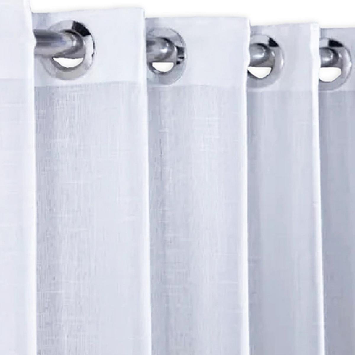 Cortina 6 Metros para Varão Gaze Texturizado Branco 6x2,80 - 5