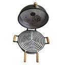 Ver imagem 2 de Churrasqueira Americana a Bafo Alumínio Craqueado Redonda