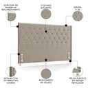 Ver imagem 3 de Cabeceira Cama Box Solteiro 98cm Dust P02 Veludo Bege - Mpozenato